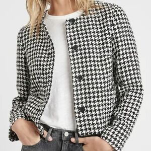 H&M Cropped Houndstooth Jacket
